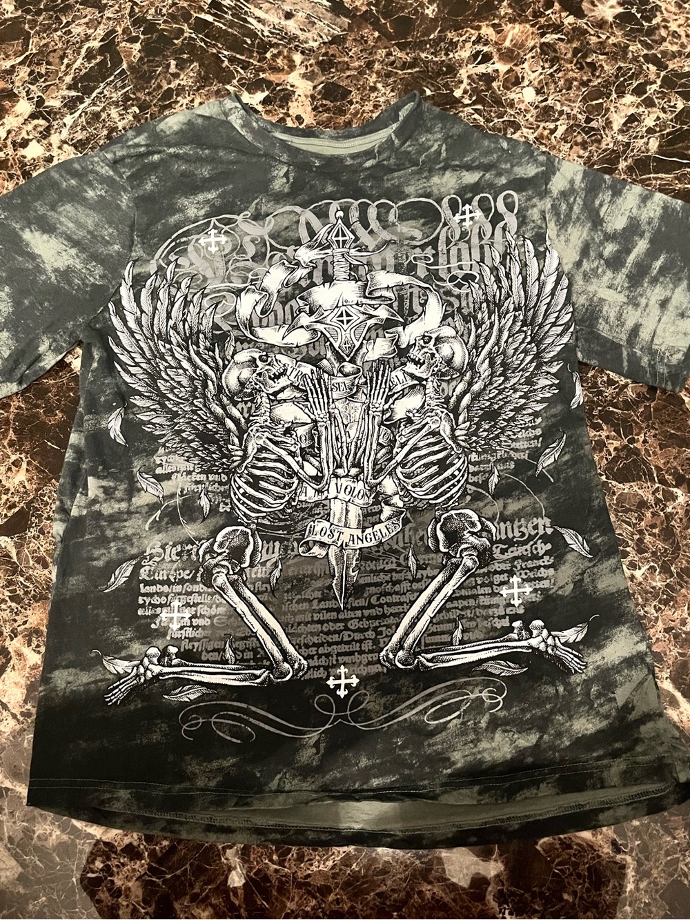 Eighty Eight Black & Gray Tie-Dye Graphic Short-Sleeve Tee